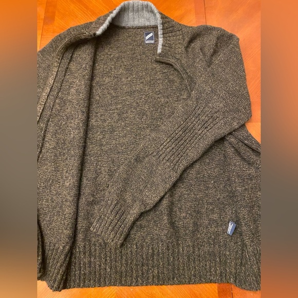 Cabin Core Hechter Men’s LARGE Sweater Wool Full Zip Grey - Picture 10 of 12